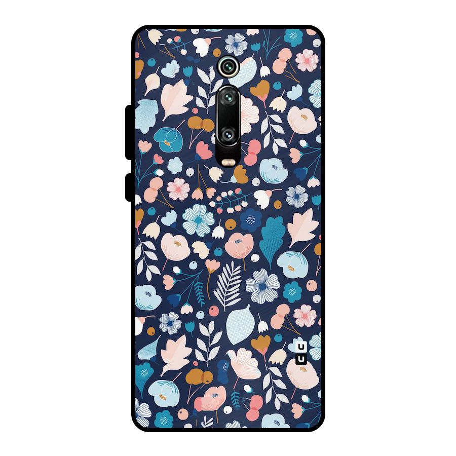 Blue Floral Metal Back Case for Redmi K20
