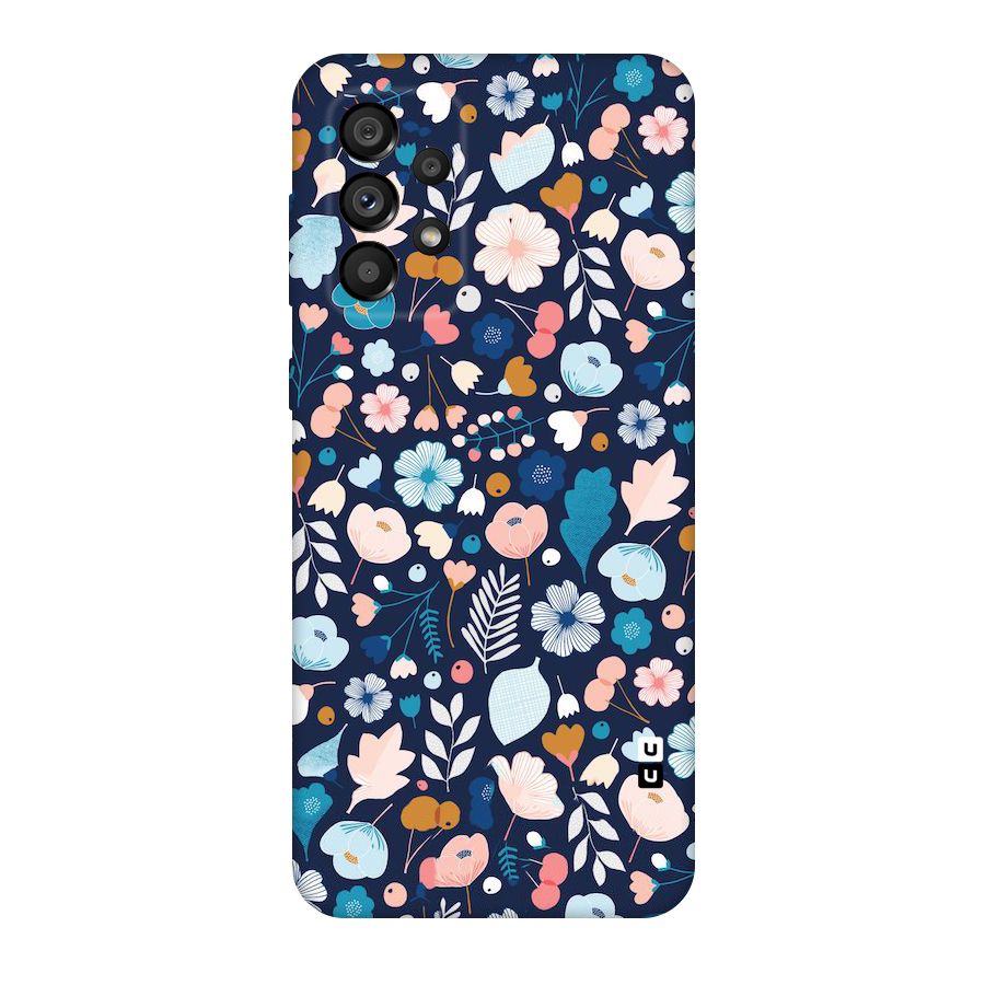 Blue Floral Original Polycarbonate Back Case for Galaxy A73 5G