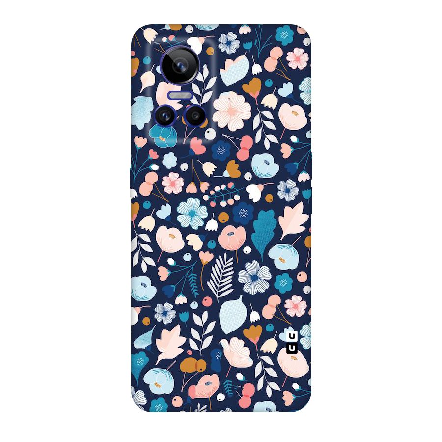 Blue Floral Original Polycarbonate Back Case for Realme GT Neo 3