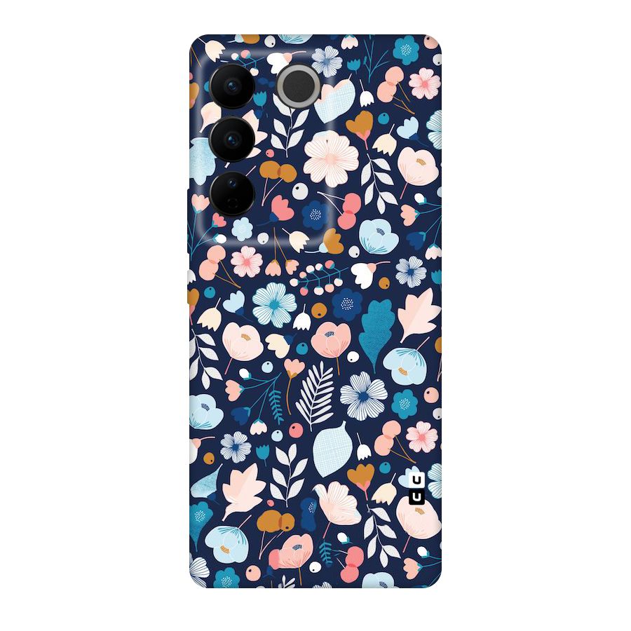 Blue Floral Original Polycarbonate Back Case for Vivo V27