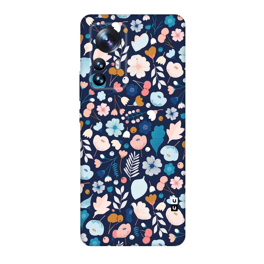 Blue Floral Original Polycarbonate Back Case for Xiaomi 12 Pro