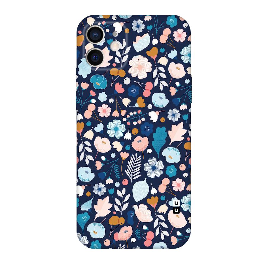 Blue Floral Original Polycarbonate Back Case for iPhone 12