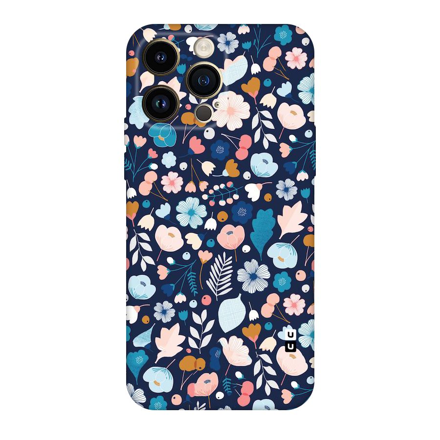 Blue Floral Original Polycarbonate Back Case for iPhone 14 Pro Max