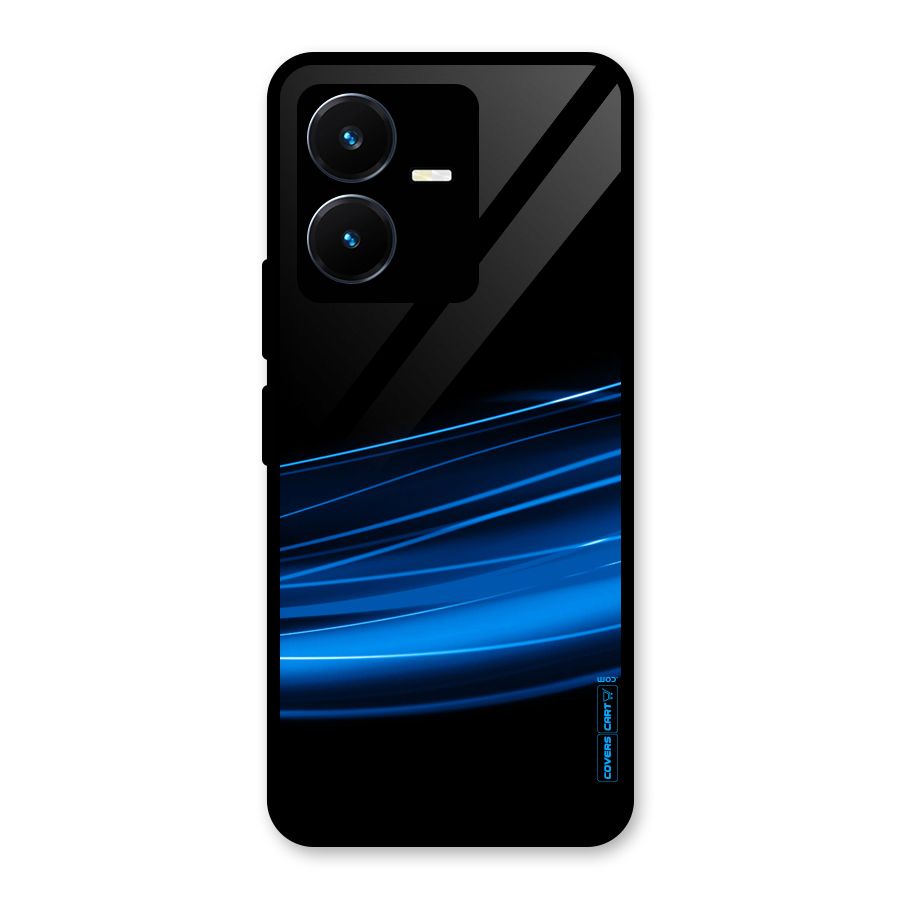 Blue Flow Glass Back Case for Vivo Y22s