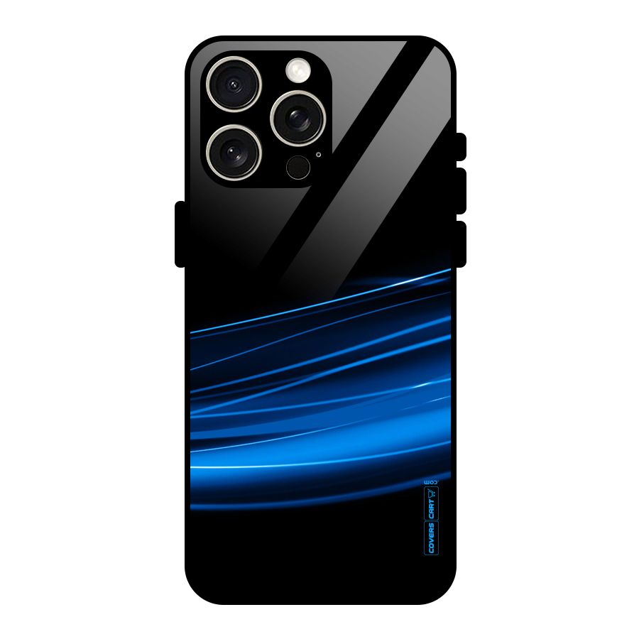 Blue Flow Glass Back Case for iPhone 15 Pro Max
