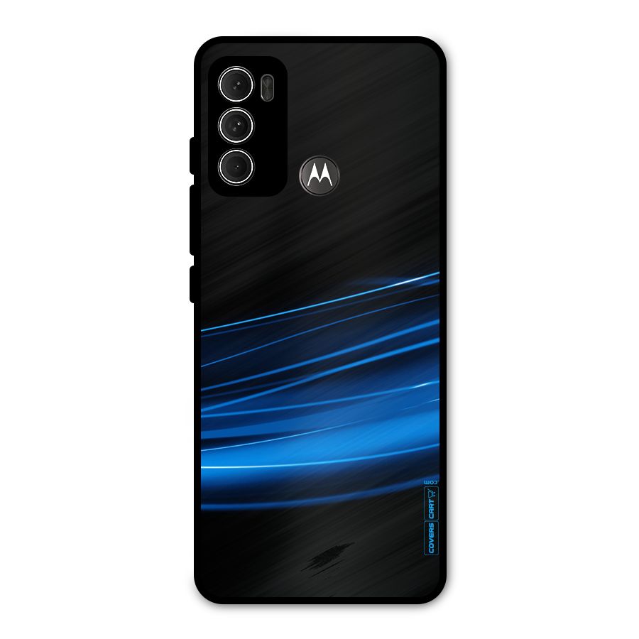 Blue Flow Metal Back Case for Moto G60