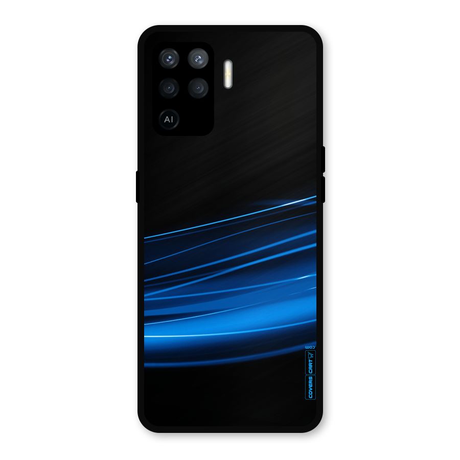Blue Flow Metal Back Case for Oppo F19 Pro