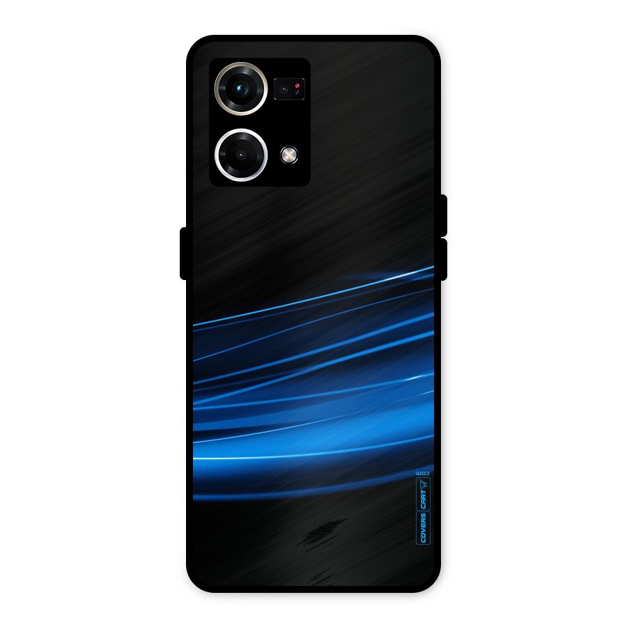 Blue Flow Metal Back Case for Oppo F21s Pro 4G