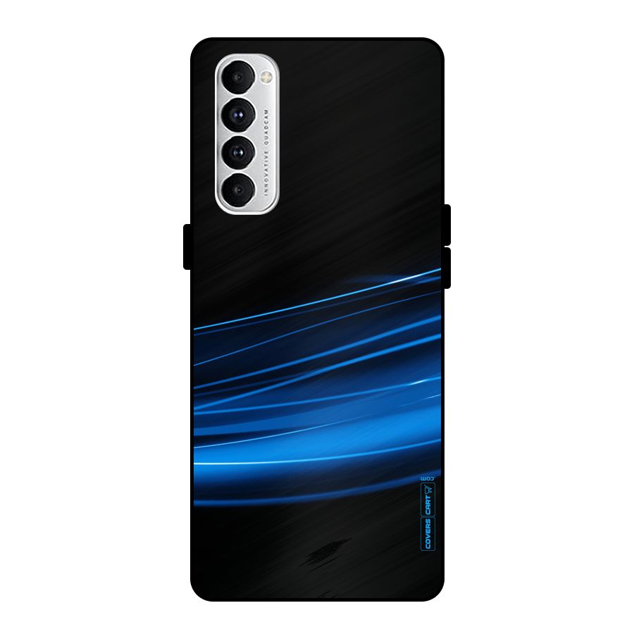 Blue Flow Metal Back Case for Oppo Reno4 Pro