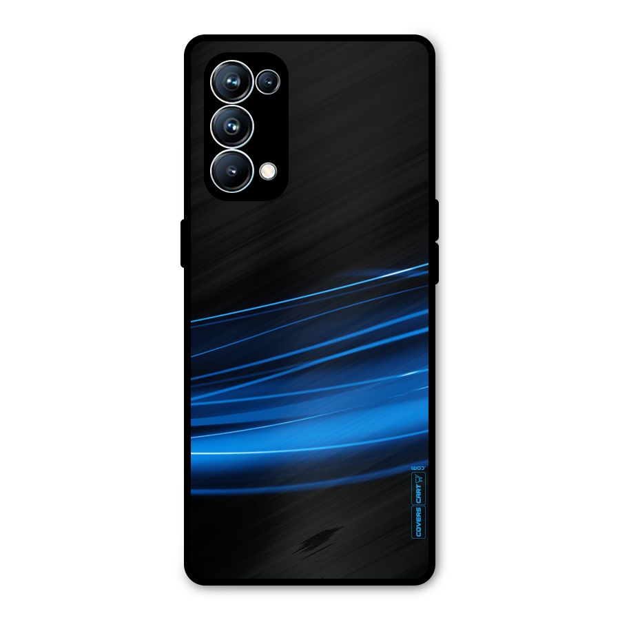 Blue Flow Metal Back Case for Oppo Reno5 Pro 5G
