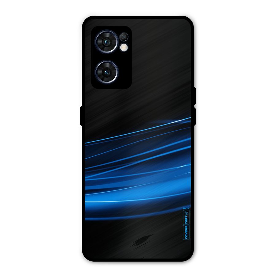 Blue Flow Metal Back Case for Oppo Reno7 5G