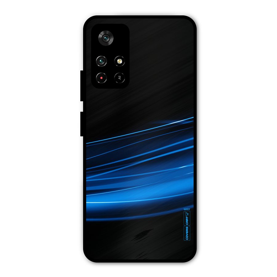 Blue Flow Metal Back Case for Poco M4 Pro 5G