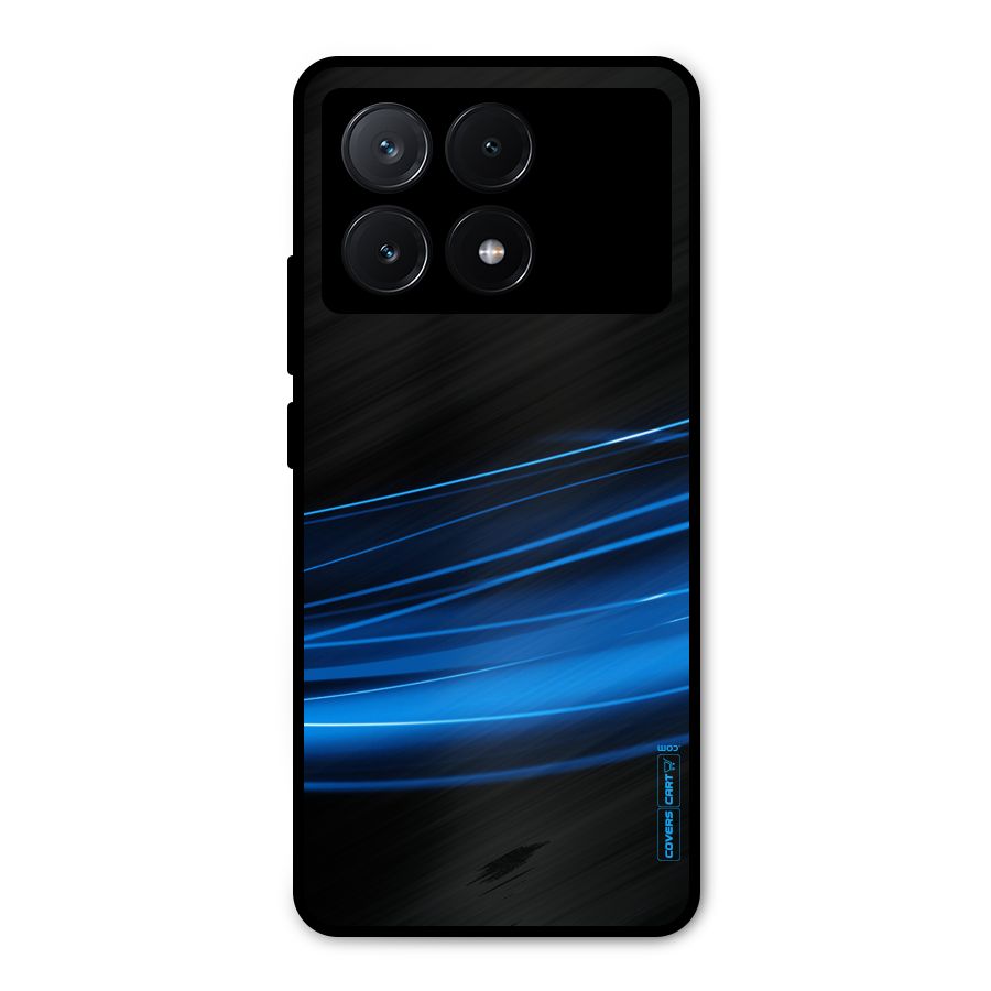 Blue Flow Metal Back Case for Poco X6 Pro