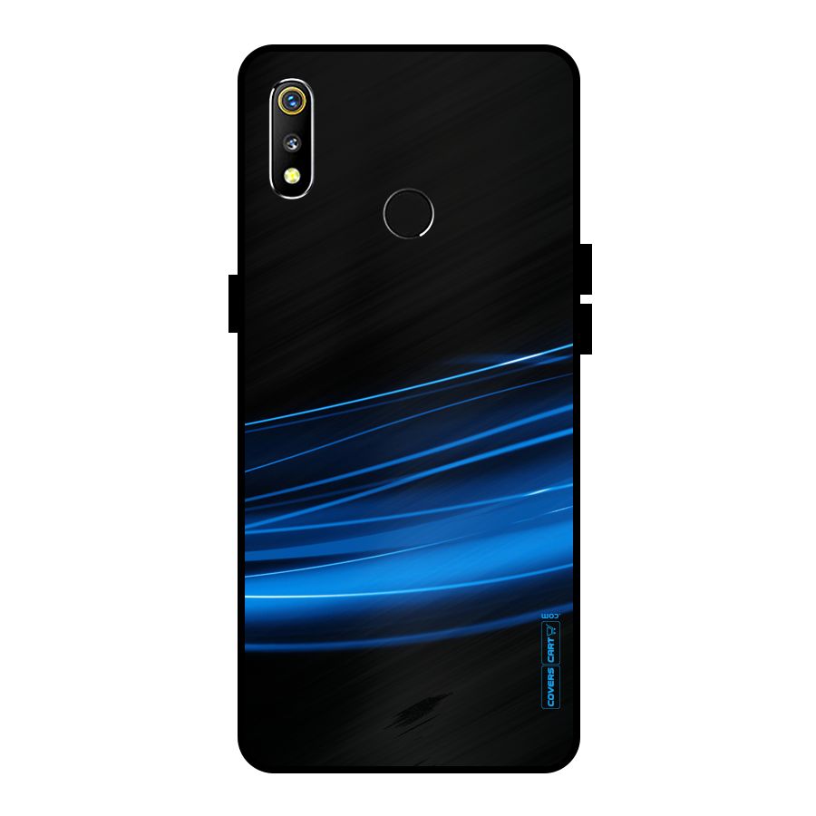 Blue Flow Metal Back Case for Realme 3i