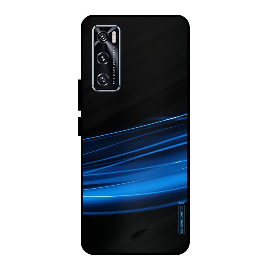 Blue Flow Metal Back Case for Vivo V20 SE