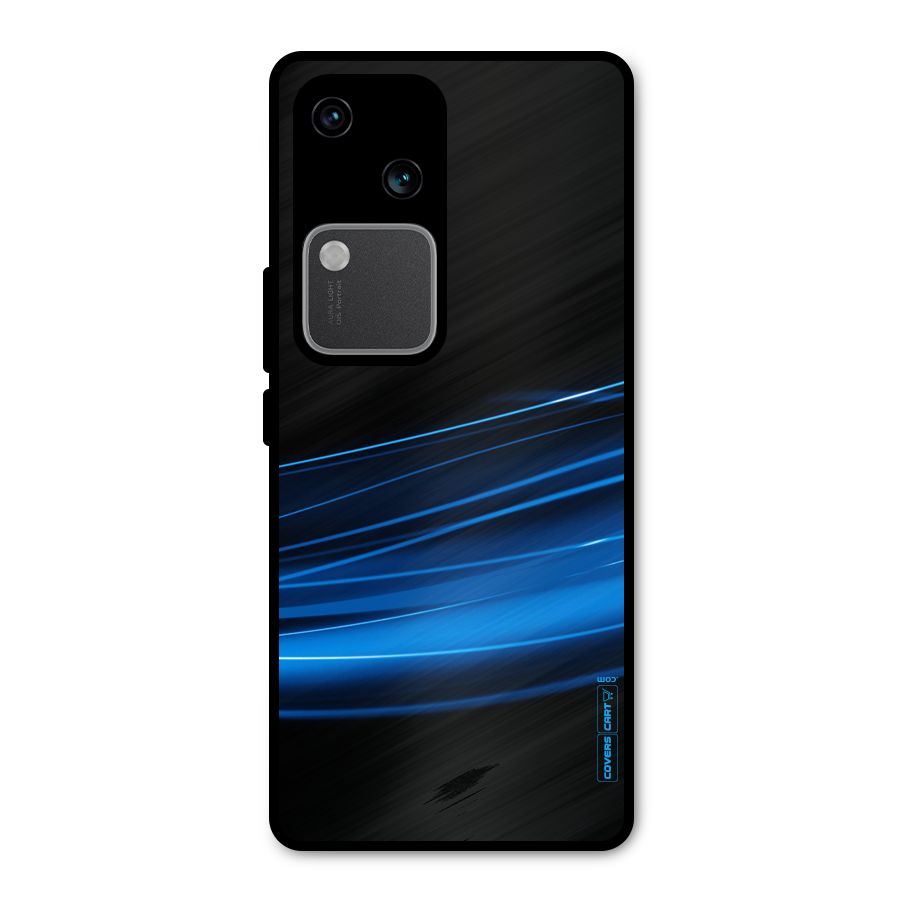 Blue Flow Metal Back Case for Vivo V30 Pro