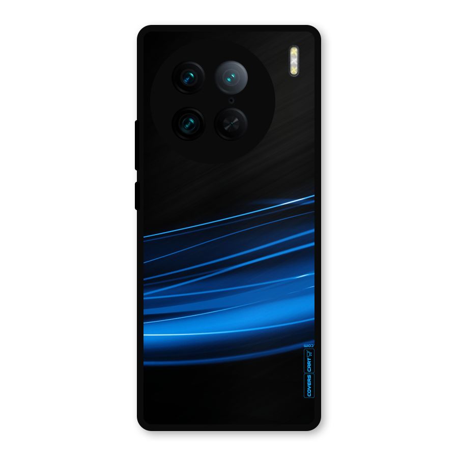 Blue Flow Metal Back Case for Vivo X90 Pro