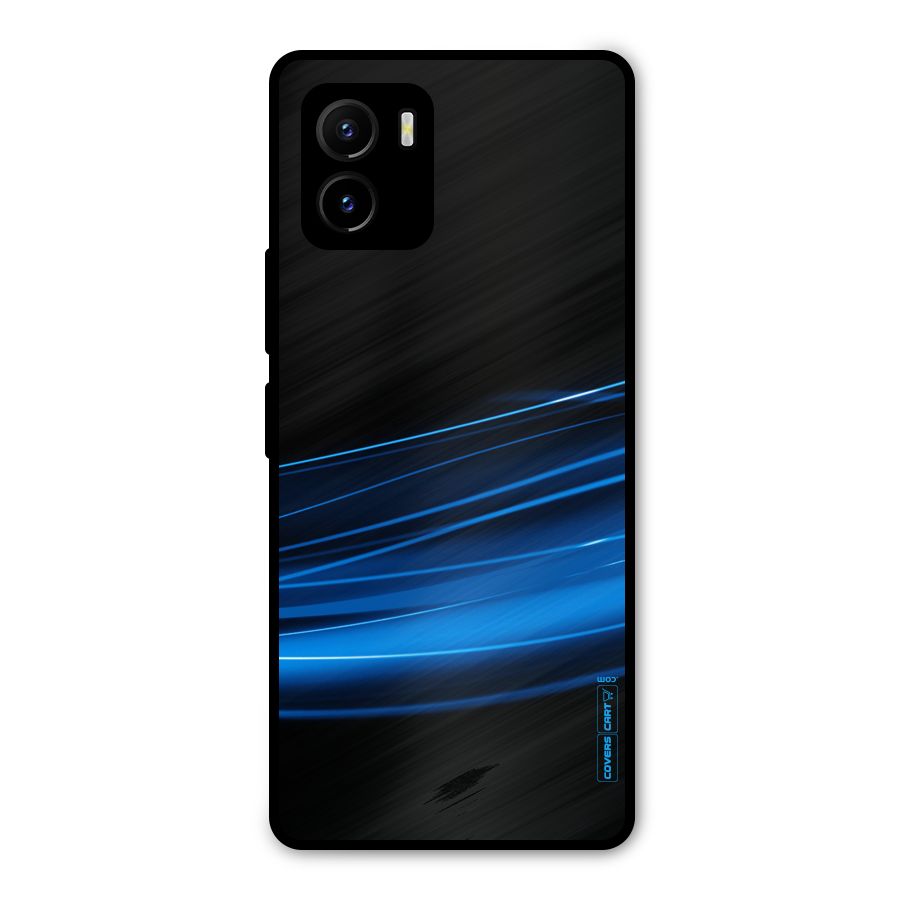 Blue Flow Metal Back Case for Vivo Y15s