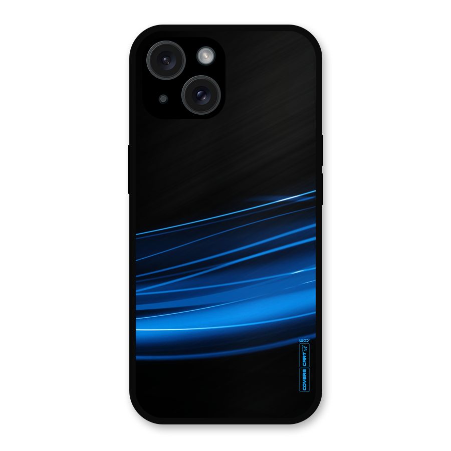 Blue Flow Metal Back Case for iPhone 15