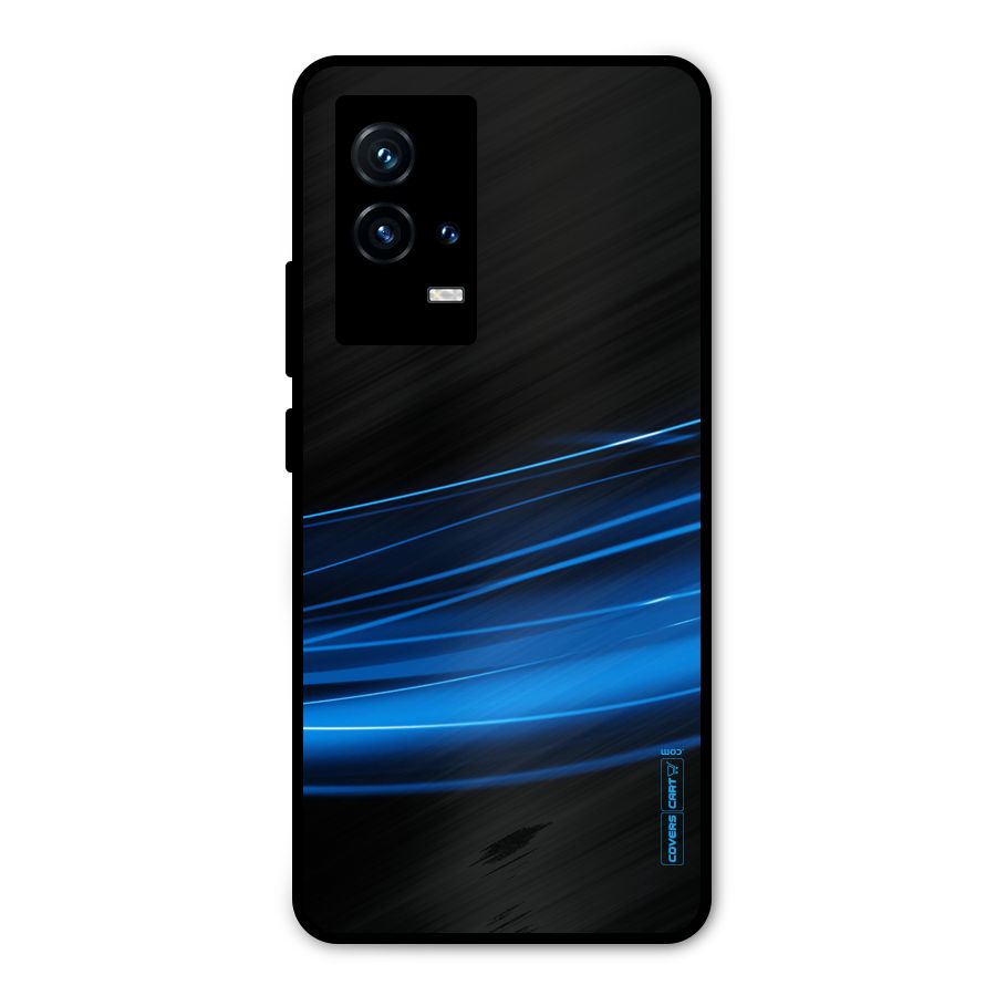 Blue Flow Metal Back Case for iQOO 9 5G