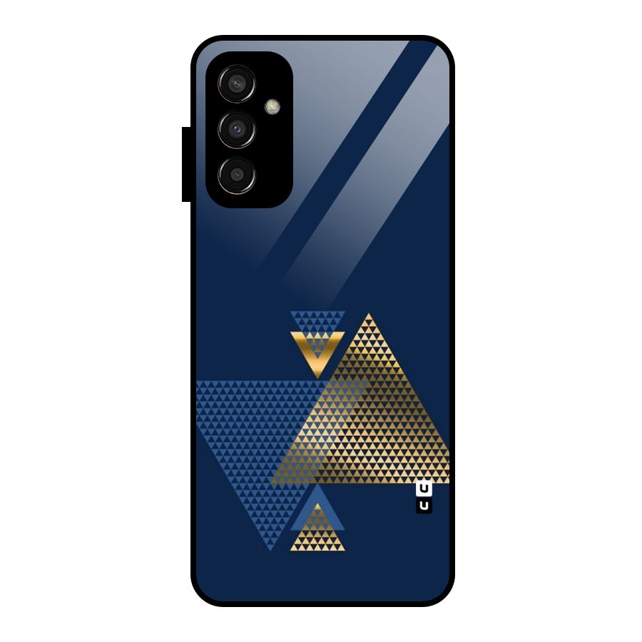 Blue Gold Triangles Glass Back Case for Galaxy F13