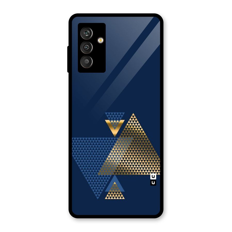 Blue Gold Triangles Glass Back Case for Galaxy M13