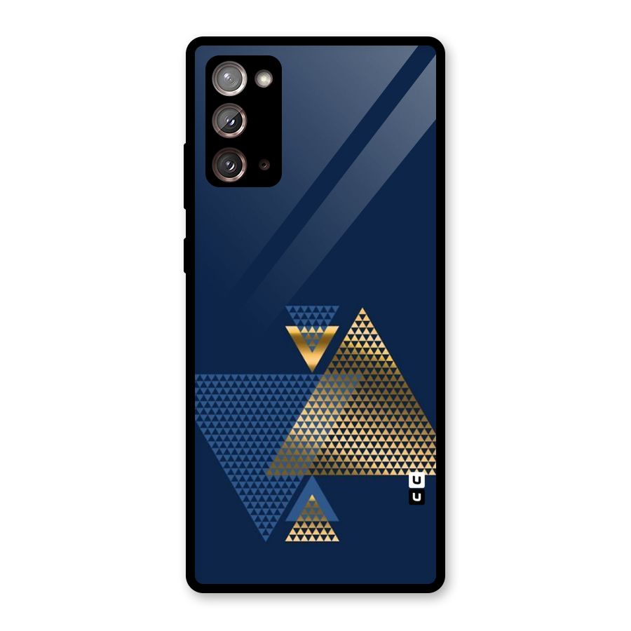 Blue Gold Triangles Glass Back Case for Galaxy Note 20