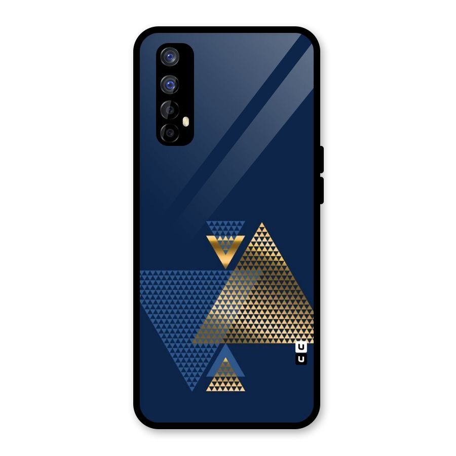 Blue Gold Triangles Glass Back Case for Realme Narzo 20 Pro