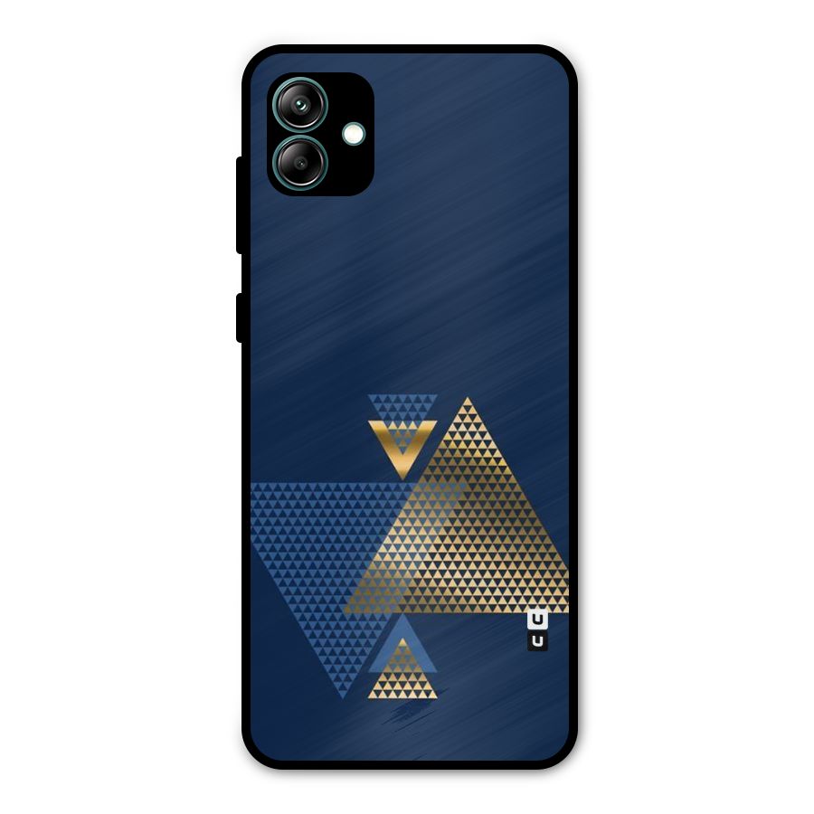 Blue Gold Triangles Metal Back Case for Galaxy A04
