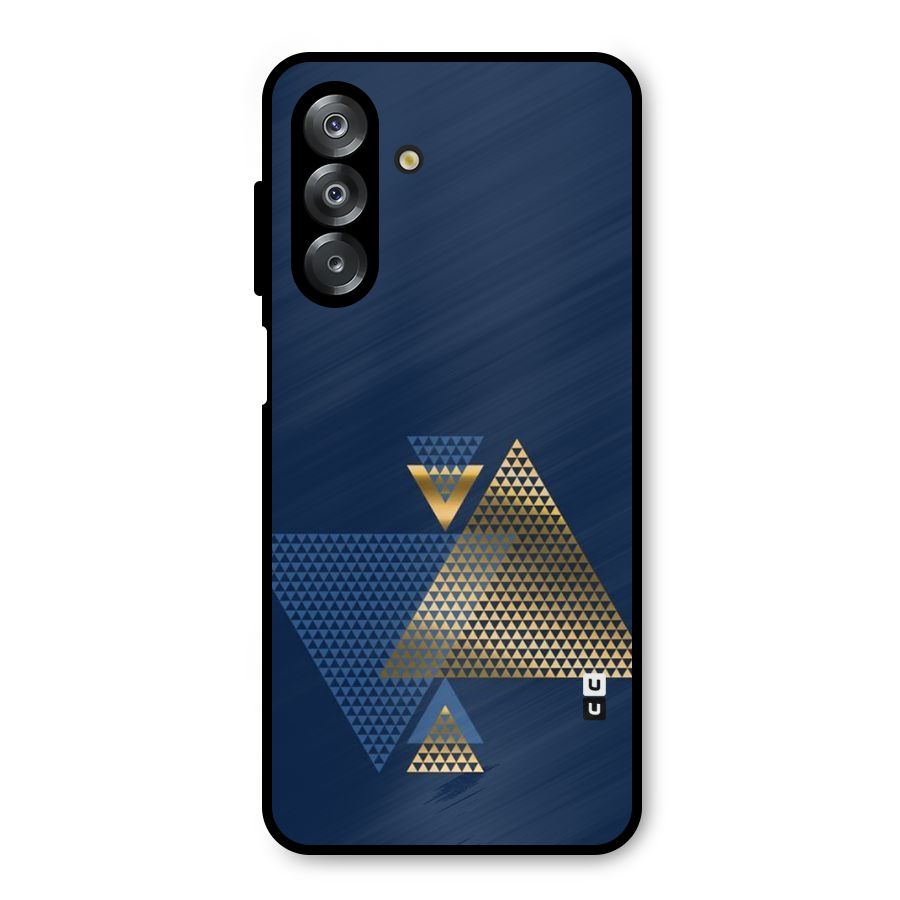 Blue Gold Triangles Metal Back Case for Galaxy A26