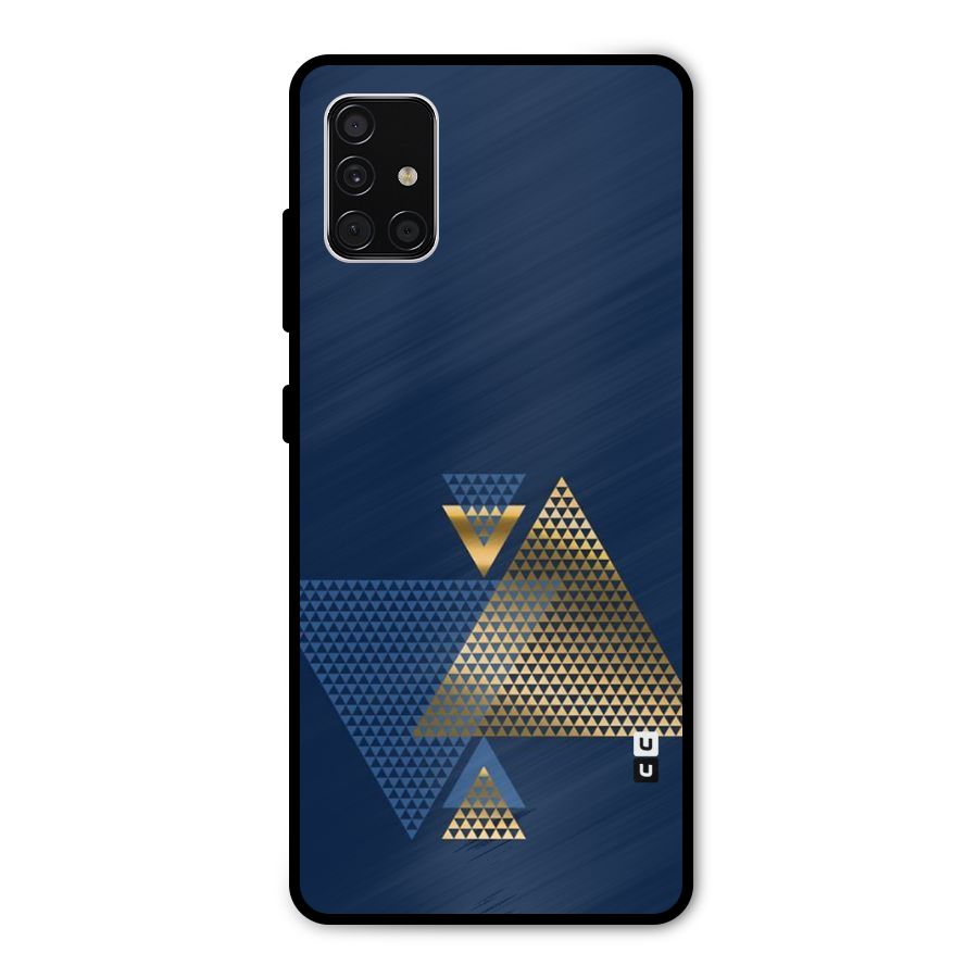 Blue Gold Triangles Metal Back Case for Galaxy A51
