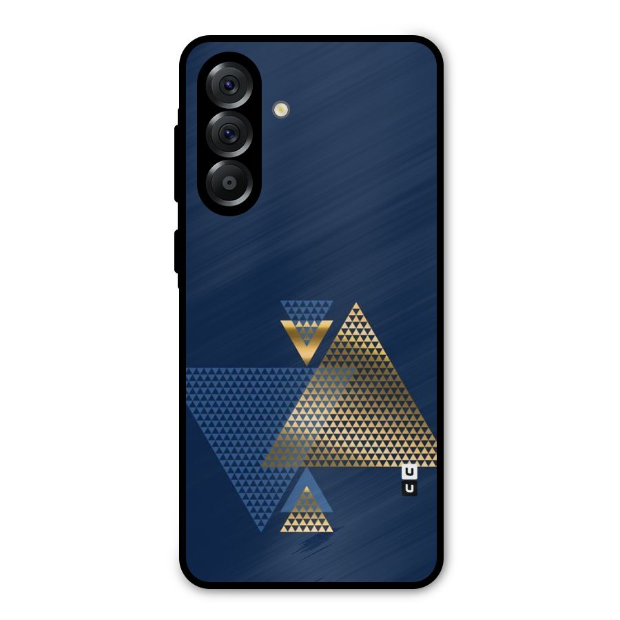 Blue Gold Triangles Metal Back Case for Galaxy A56