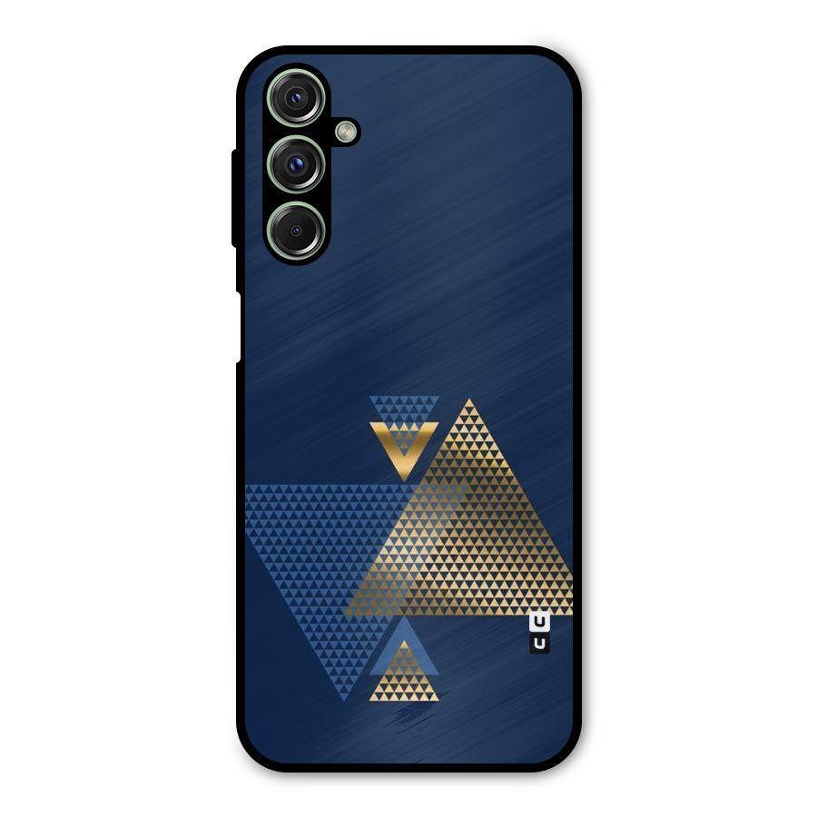 Blue Gold Triangles Metal Back Case for Galaxy F34