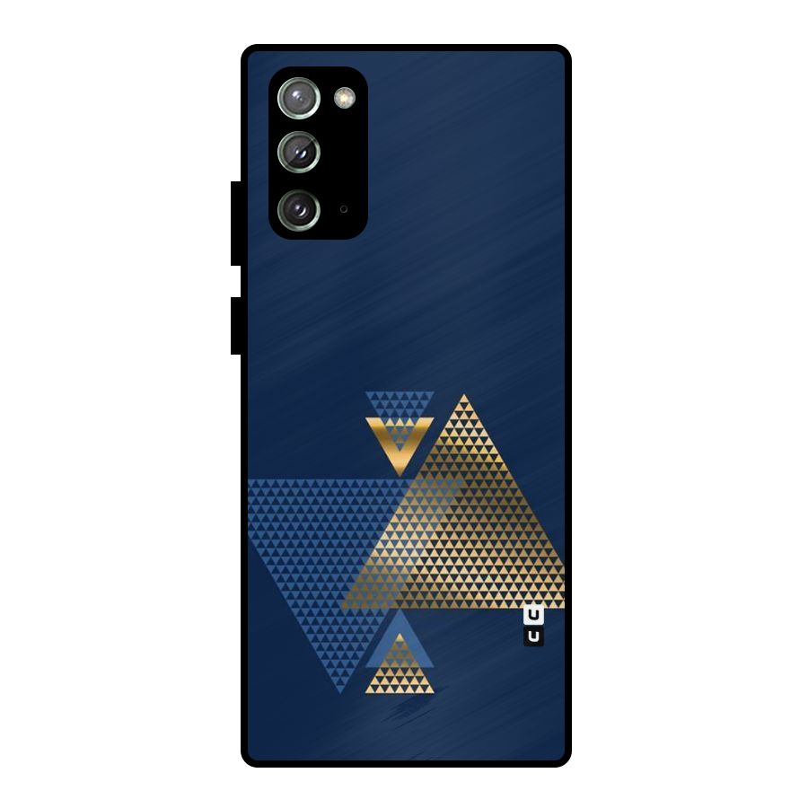Blue Gold Triangles Metal Back Case for Galaxy Note 20