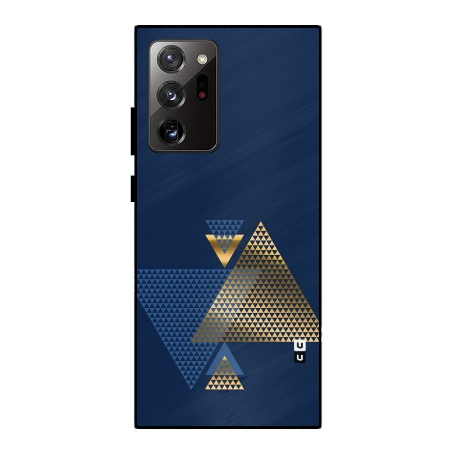 Blue Gold Triangles Metal Back Case for Galaxy Note 20 Ultra 5G