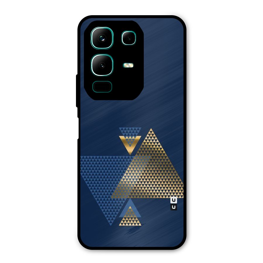 Blue Gold Triangles Metal Back Case for Infinix Note 50x