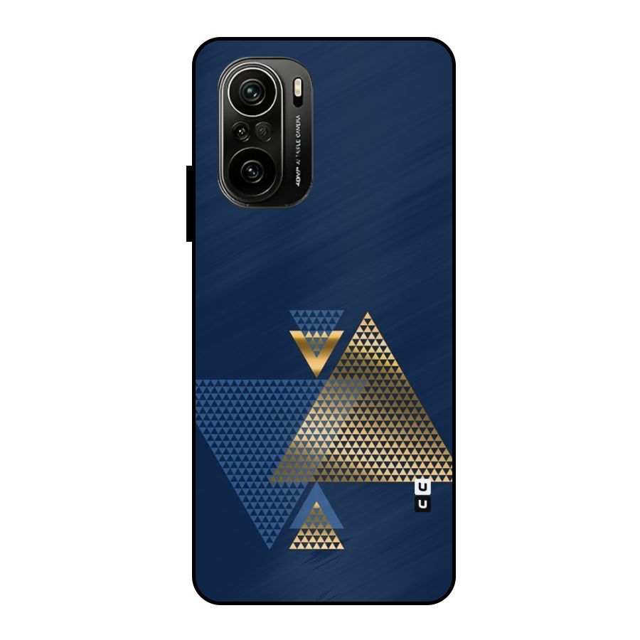Blue Gold Triangles Metal Back Case for Mi 11x