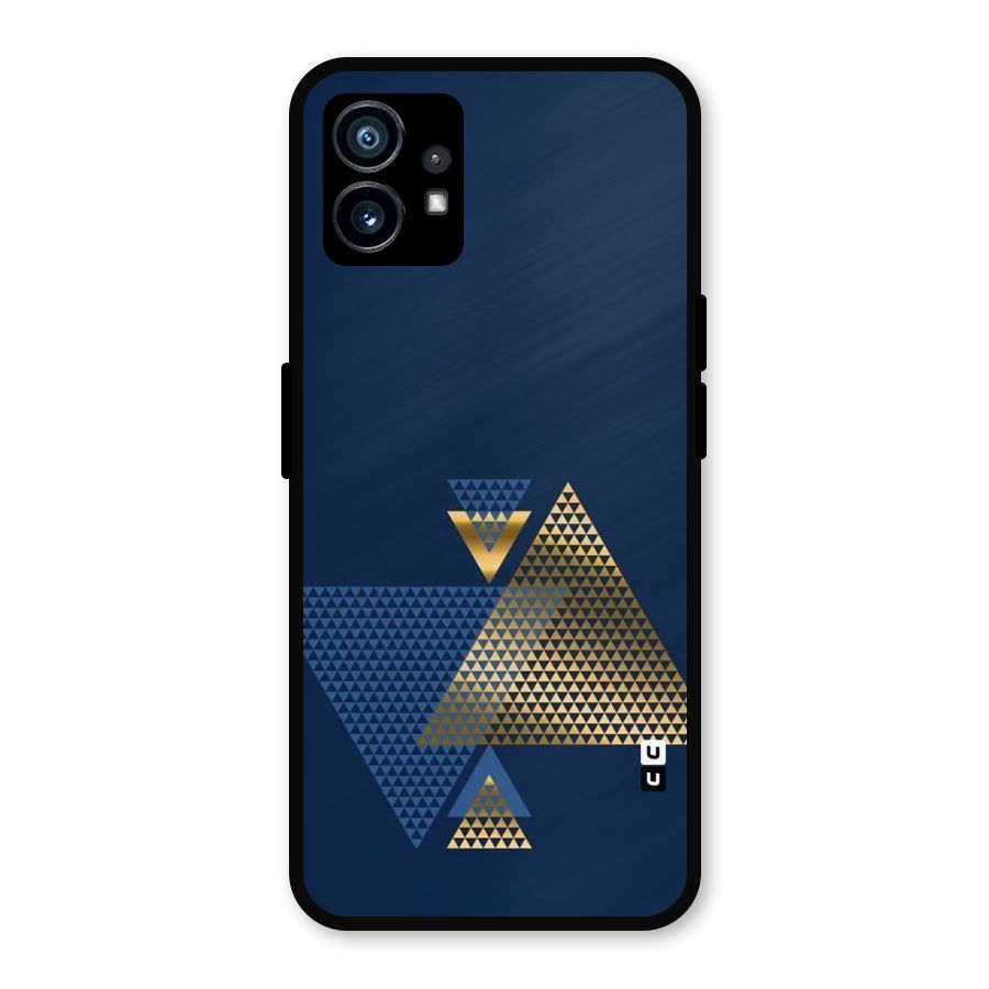 Blue Gold Triangles Metal Back Case for Nothing Phone 1