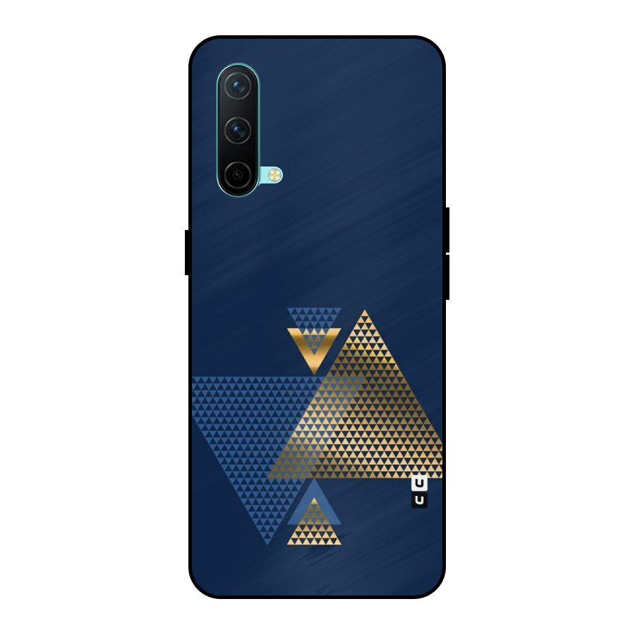 Blue Gold Triangles Metal Back Case for OnePlus Nord CE 5G