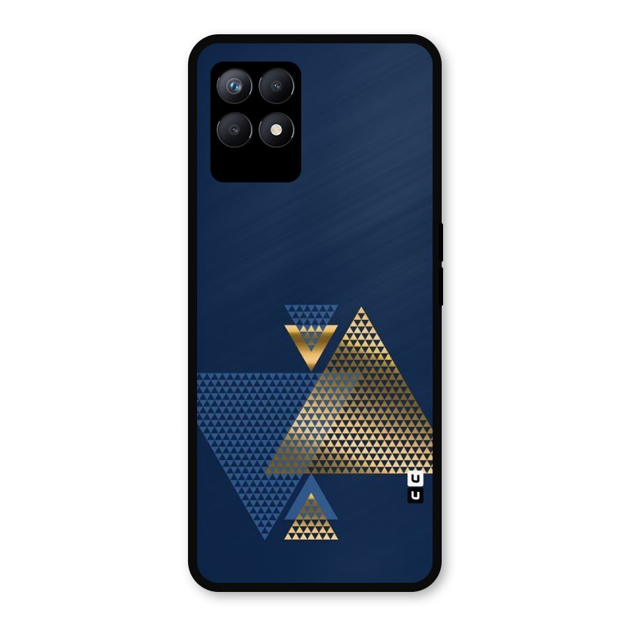 Blue Gold Triangles Metal Back Case for Realme 8i