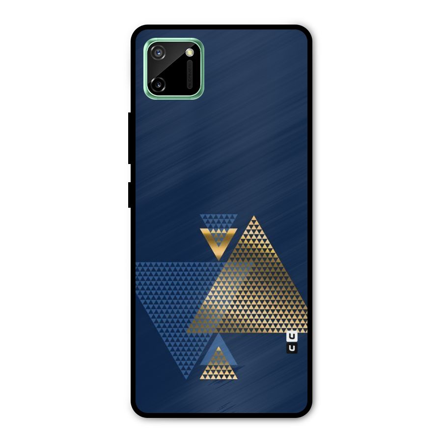 Blue Gold Triangles Metal Back Case for Realme C11