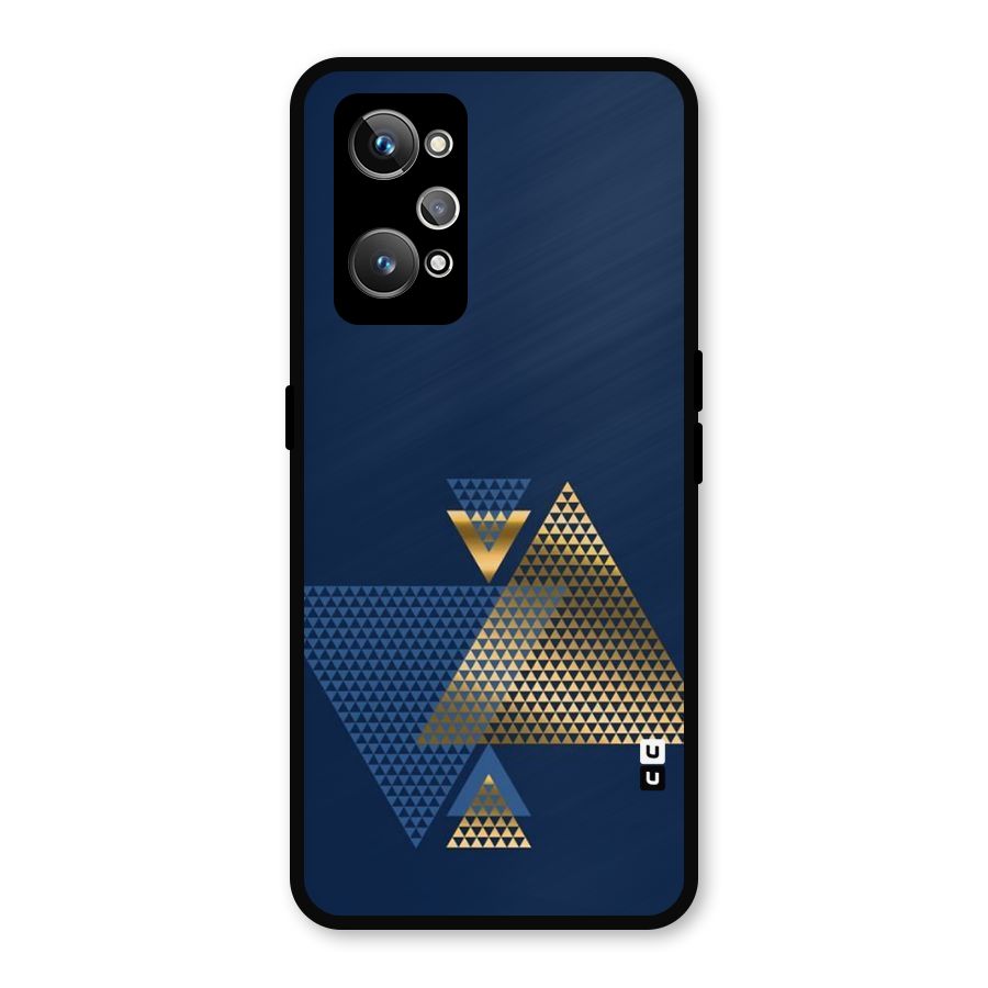 Blue Gold Triangles Metal Back Case for Realme GT Neo 3T