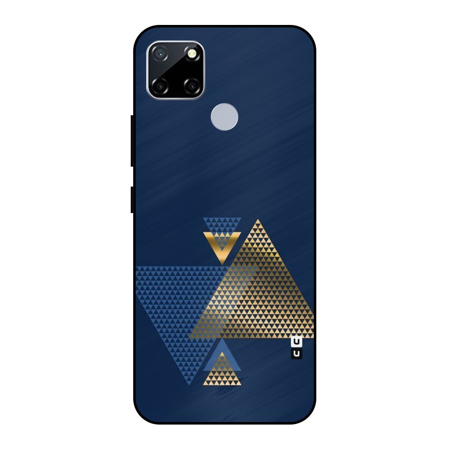 Blue Gold Triangles Metal Back Case for Realme Narzo 30A