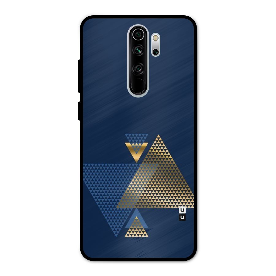 Blue Gold Triangles Metal Back Case for Redmi Note 8 Pro