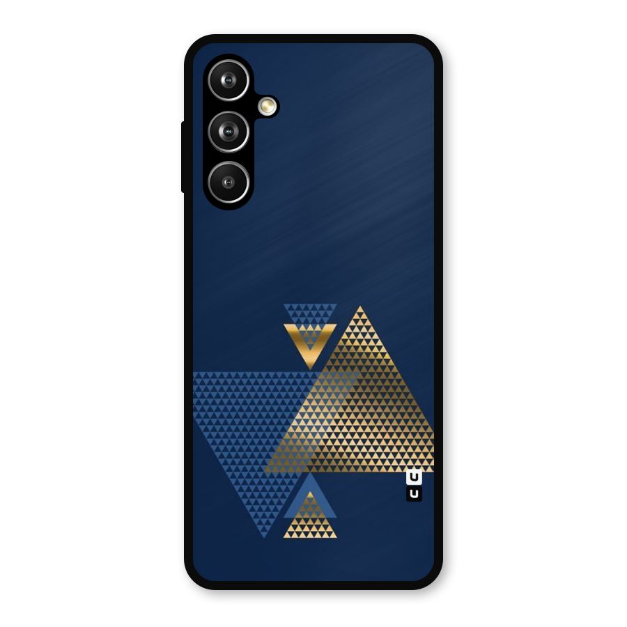 Blue Gold Triangles Metal Back Case for Samsung Galaxy M54