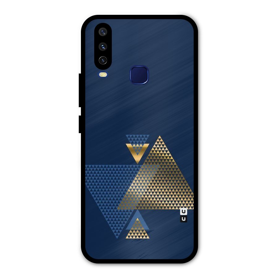 Blue Gold Triangles Metal Back Case for Vivo V17