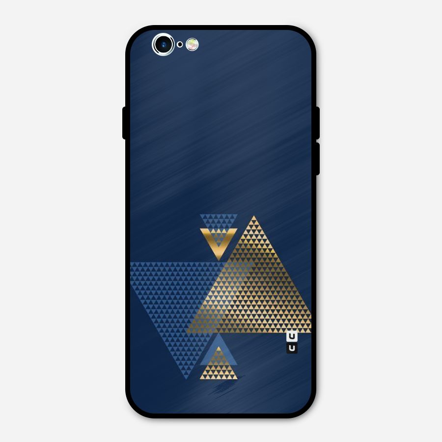 Blue Gold Triangles Metal Back Case for iPhone 6 6s