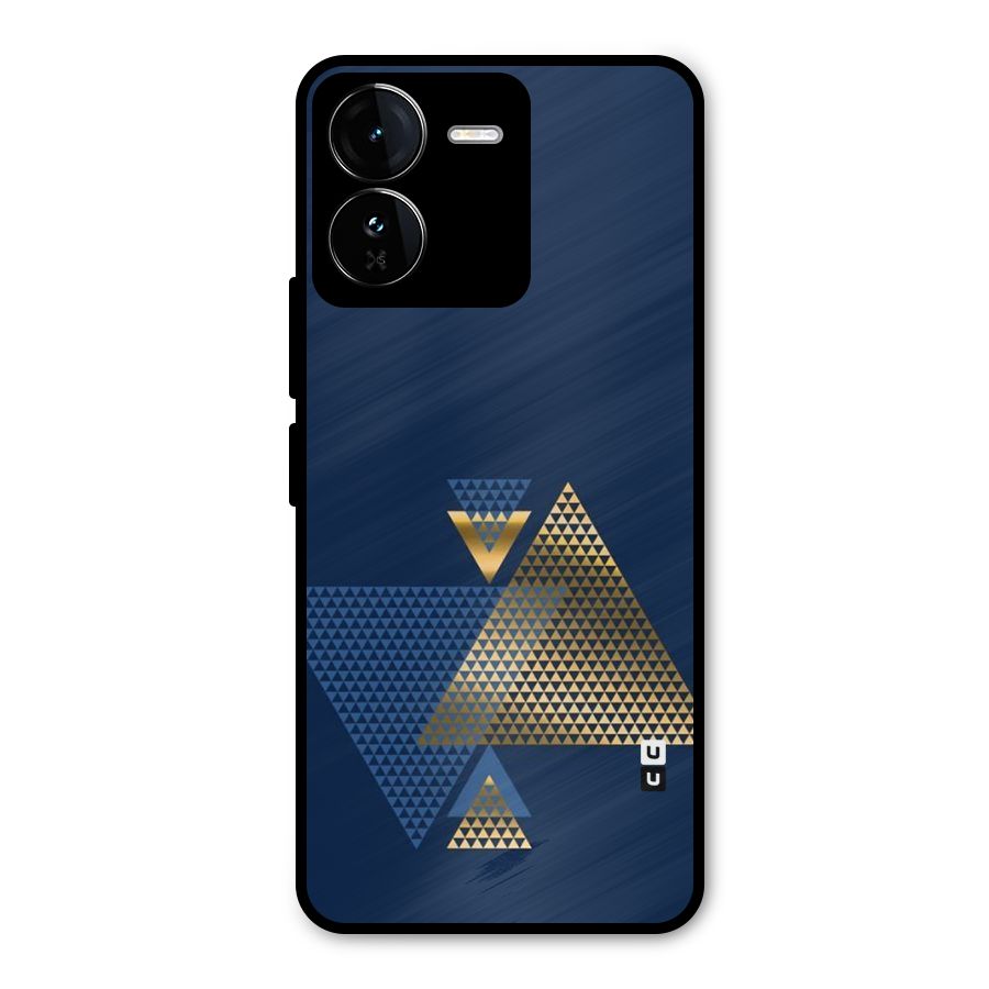 Blue Gold Triangles Metal Back Case for iQOO Z9
