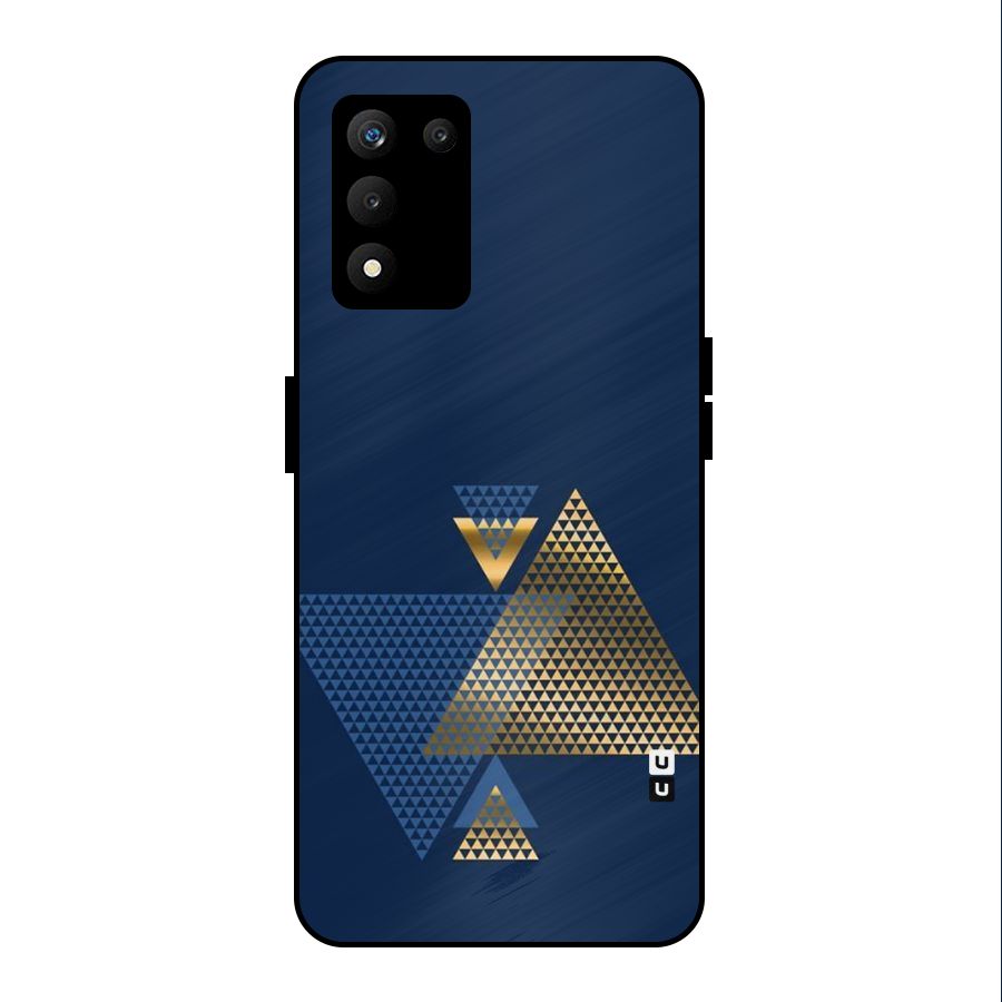 Blue Gold Triangles Metal Back Case for realme 9 5G SE