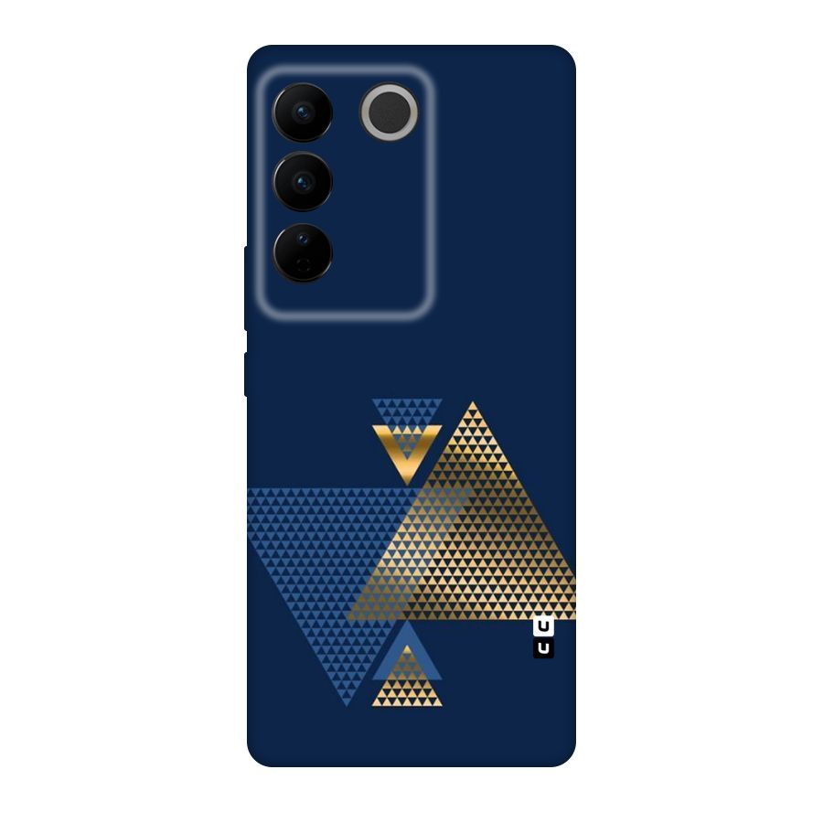 Blue Gold Triangles Original Polycarbonate Back Case for Vivo V27